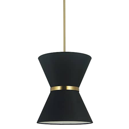 Dainolite Caterine 12" Wide Pendant Aged Brass / Black