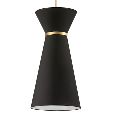 Dainolite Caterine 14" Wide Pendant Black / Aged Brass / Gold
