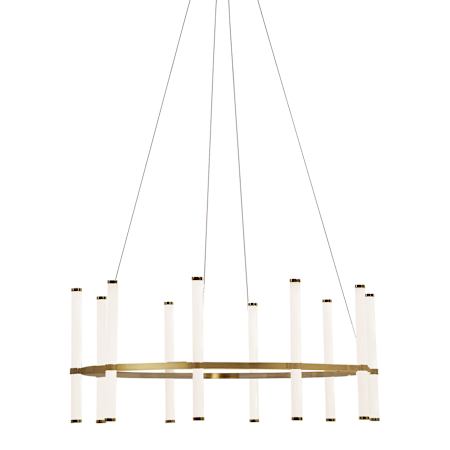 Dainolite Corvette 32" Wide LED Ring Chandelier Aged Brass