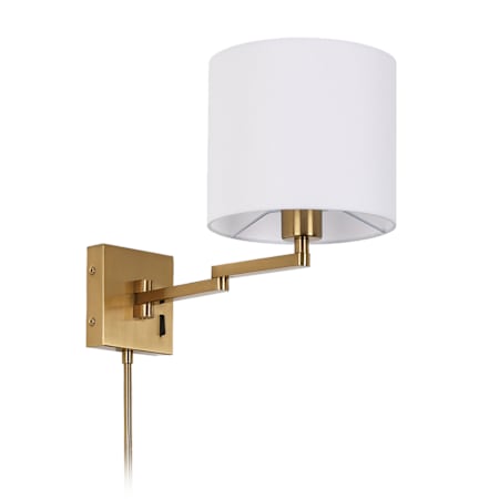 Dainolite Dainolite 12" Tall Plug-In Wall Sconce Aged Brass