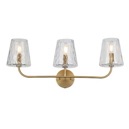 Dainolite Eleanor 3 Light 26" Wide Vanity Light Aged Brass / Clear
