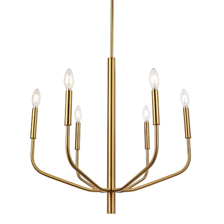 Dainolite Eleanor 6 Light 24" Wide Taper Candle Chandelier Aged Brass