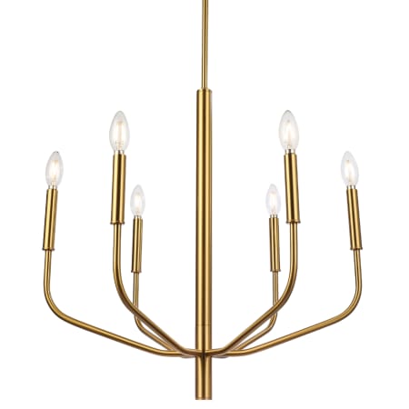 Dainolite Eleanor 6 Light 24" Wide Taper Candle Chandelier Aged Brass
