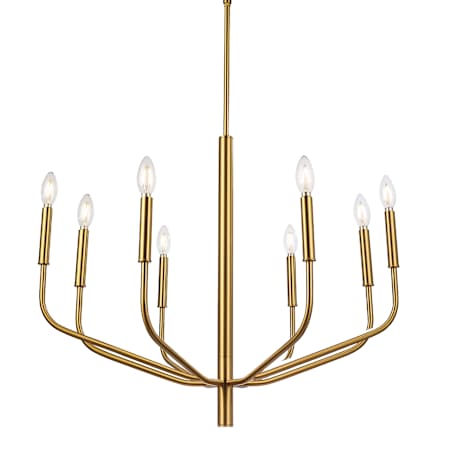 Dainolite Eleanor 8 Light 32" Wide Taper Candle Chandelier Aged Brass