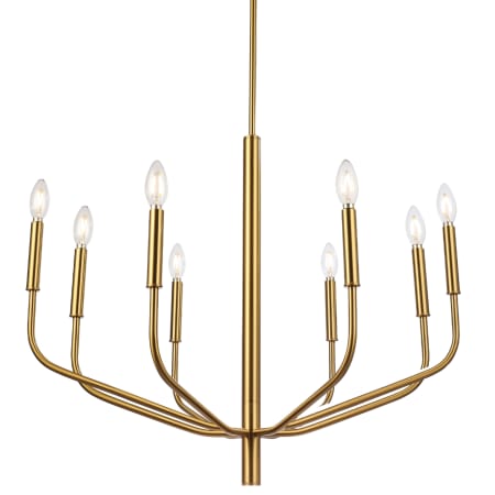 Dainolite Eleanor 8 Light 32" Wide Taper Candle Chandelier Aged Brass