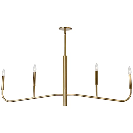 Dainolite Eleanor 4 Light 48" Wide Taper Candle Linear Chandelier Aged Brass