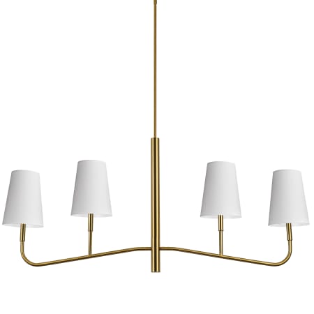 Dainolite Eleanor 4 Light 53" Wide Linear Chandelier Aged Brass