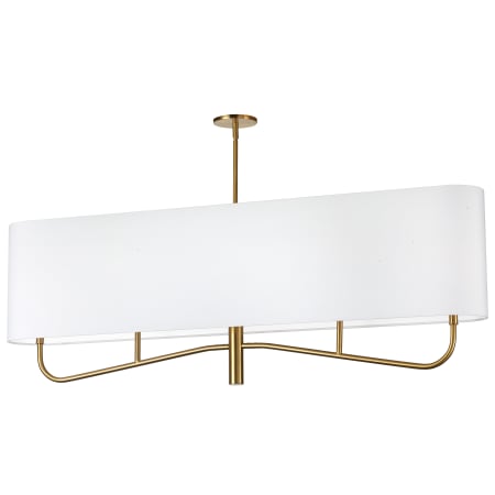 Dainolite Eleanor 4 Light 54" Wide Linear Chandelier Aged Brass / White