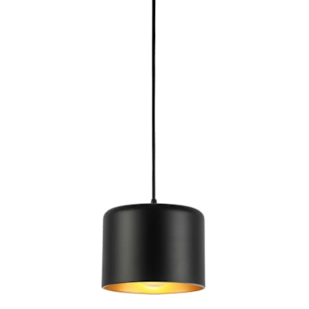 Dainolite Emilia 8" Wide Mini Pendant Aged Brass / Matte Black