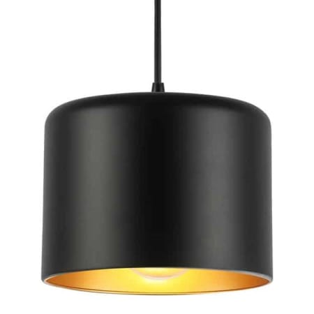 Dainolite Emilia 8" Wide Mini Pendant Aged Brass / Matte Black
