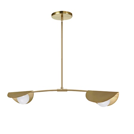 Dainolite Emma 2 Light 34" Wide Linear Pendant Aged Brass