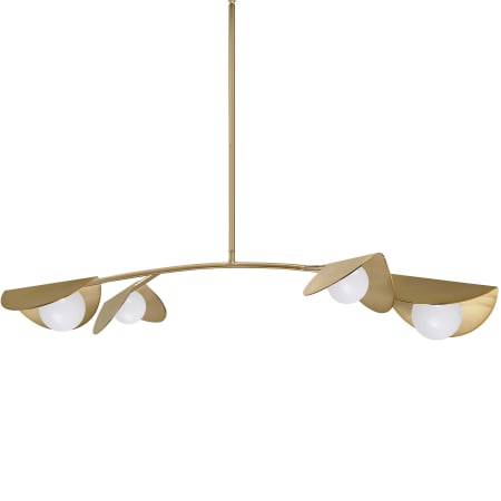 Dainolite Emma 4 Light 41" Wide Linear Pendant Aged Brass