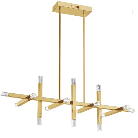 Dainolite Francesca 16 Light 40" Wide LED Abstract Linear Chandelier Aged Brass