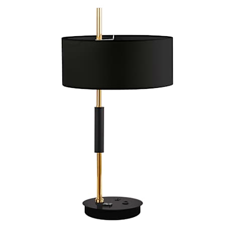 Dainolite Fitzgerald 27" Tall Buffet Table Lamp Aged Brass / Black