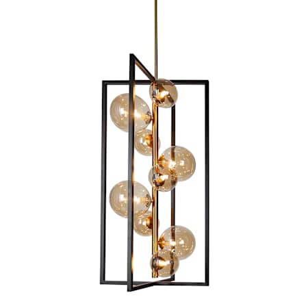 Dainolite Glasglow 9 Light 15-3/4" Wide Pendant with Glass Shades Vintage Bronze