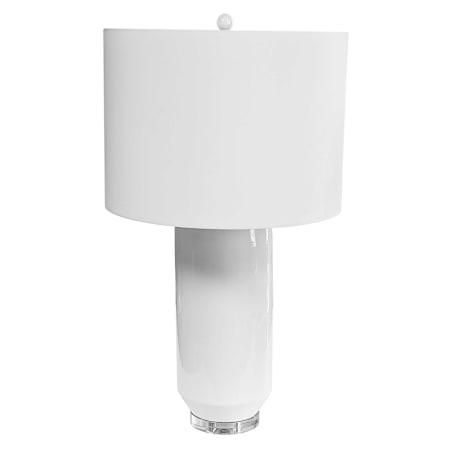 Dainolite Goliath 34" Tall Vase Table Lamp Gloss White