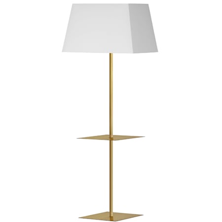 Dainolite Gretchen 63" Tall Dual Function Floor Lamp Aged Brass / White