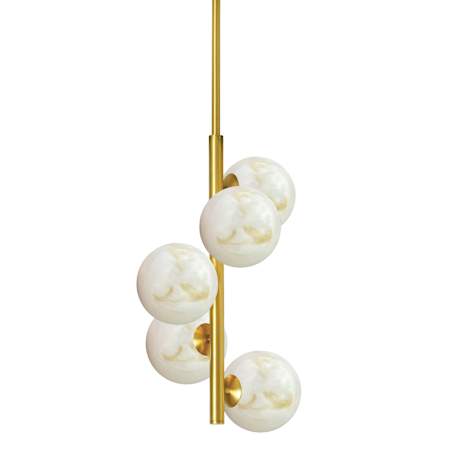 Dainolite Giovanna 5 Light 11" Wide Multi Light Pendant Aged Brass / Alabaster