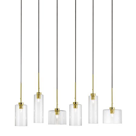 Dainolite Industrial Chic 6 Light 29" Wide Multi Light Pendant Aged Brass