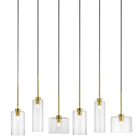 Dainolite Industrial Chic 6 Light 29" Wide Multi Light Pendant Aged Brass