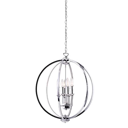 Dainolite Karland 6 Light 20" Wide Single Tier Globe Chandelier Polished Chrome