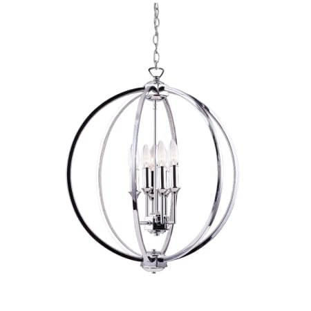 Dainolite Karland 6 Light 20" Wide Single Tier Globe Chandelier Polished Chrome