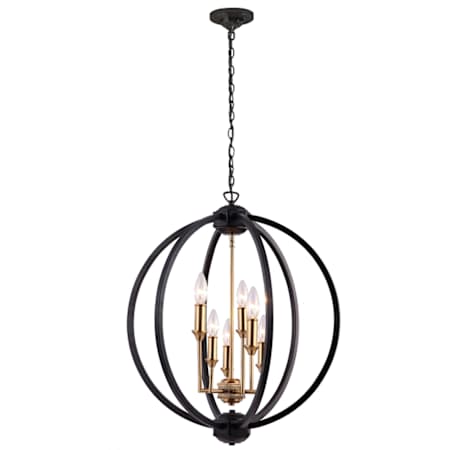 Dainolite Karland 6 Light 24" Wide Single Tier Globe Chandelier Matte Black