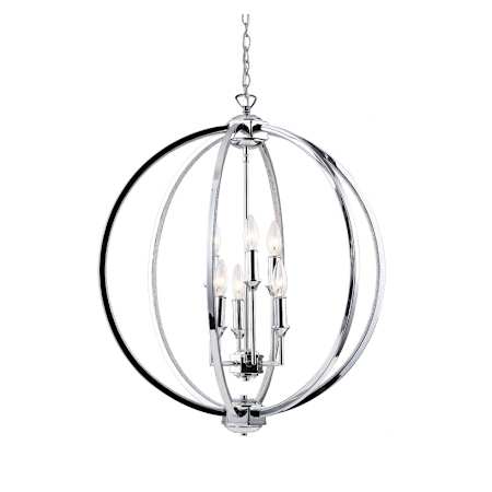 Dainolite Karland 6 Light 24" Wide Single Tier Globe Chandelier Polished Chrome