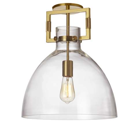 Dainolite Liberty 14" Wide Semi-Flush Ceiling Fixture Aged Brass