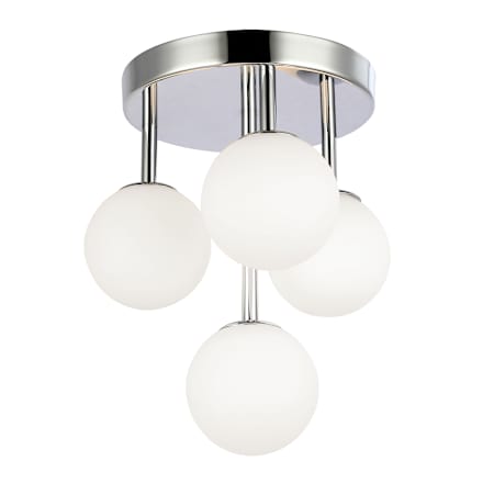 Dainolite Megallan 4 Light 11" Wide Semi-Flush Ceiling Fixture Polished Chrome