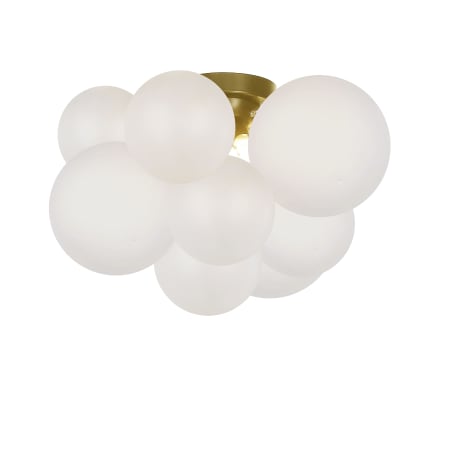 Dainolite Miles 3 Light 15" Wide Semi-Flush Ceiling Fixture Aged Brass