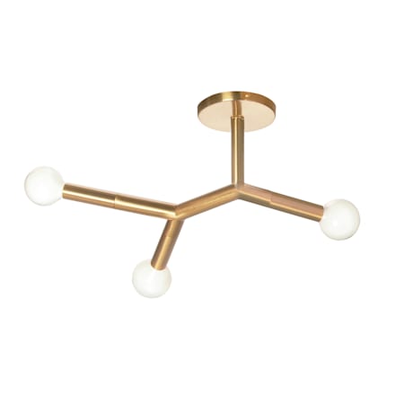 Dainolite Morgan 3 Light 22" Wide Semi-Flush Ceiling Fixture Aged Brass