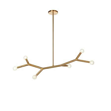 Dainolite Morgan 6 Light 40" Wide Abstract Multi Light Pendant Aged Brass