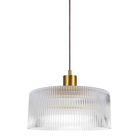 Dainolite Nadine 12" Wide Pendant Aged Brass / Clear