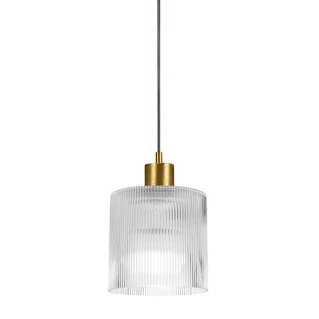 Dainolite Nadine 7" Wide Mini Pendant Aged Brass / Clear
