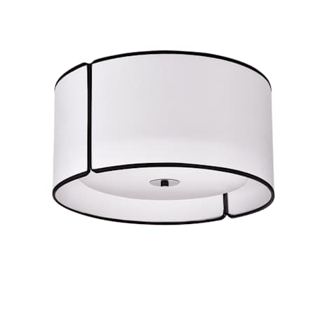 Dainolite Notched Drum 3 Light 15" Wide Flush Mount Drum Ceiling Fixture Black / White
