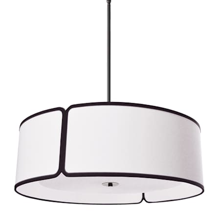 Dainolite Notched Drum 3 Light 24" Wide Drum Chandelier Matte Black / White