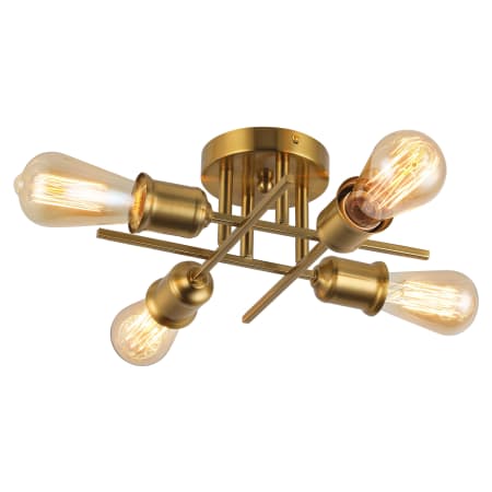 Dainolite Nebraska 4 Light 18" Wide Semi-Flush Ceiling Fixture Aged Brass