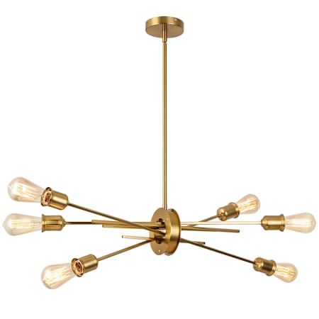 Dainolite Nebraska 6 Light 32" Wide Abstract Linear Chandelier Aged Brass