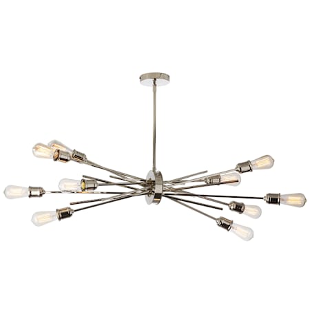 Dainolite Nebraska 10 Light 39" Wide Linear Chandelier Burnished Chrome