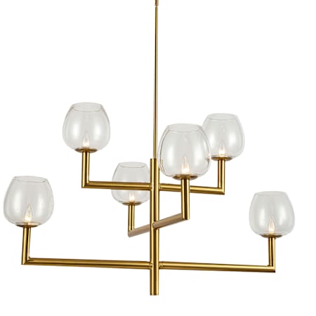 Dainolite Nora 6 Light 36" Wide Chandelier Aged Brass