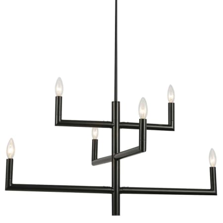 Dainolite Nora 6 Light 32" Wide Candle Style Chandelier Matte Black