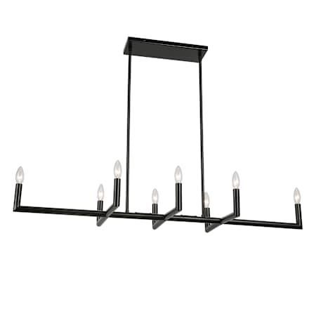 Dainolite Nora 8 Light 47" Wide Linear Chandelier Matte Black