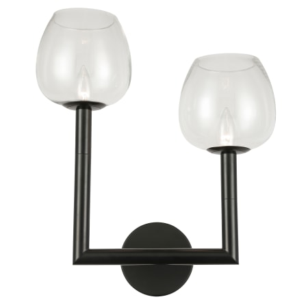 Dainolite Nora 2 Light 15" Tall Wall Sconce Matte Black