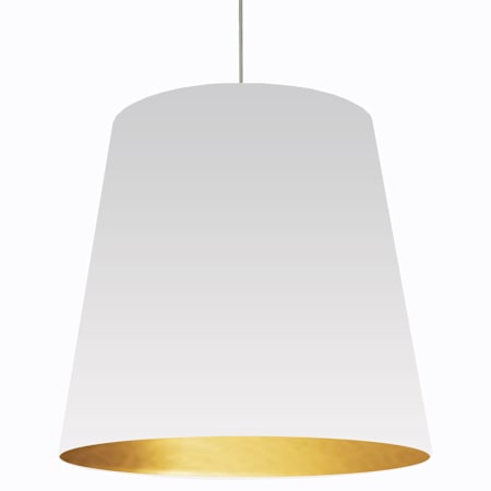 Dainolite Oversized Drum 32" Wide Pendant Polished Chrome / White / Gold