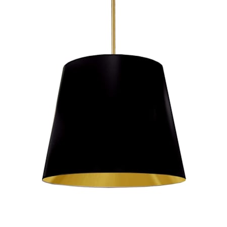 Dainolite Oversized Drum 20" Wide Pendant Black / Gold