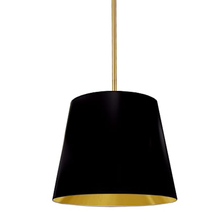 Dainolite Oversized Drum 14" Wide Pendant Black / Gold