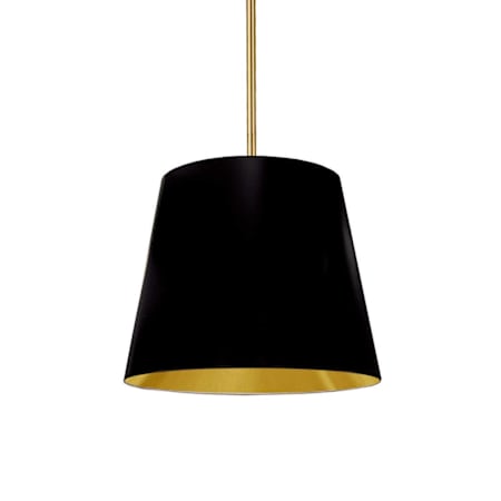 Dainolite Oversized Drum 14" Wide Pendant Black / Gold
