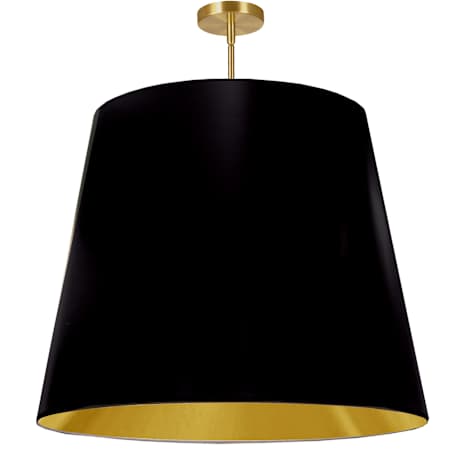 Dainolite Oversized Drum 32" Wide Pendant Black / Gold