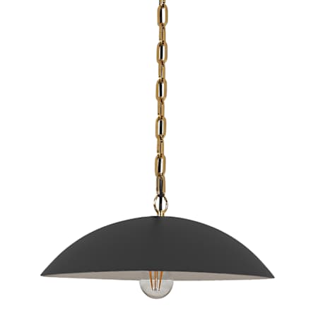 Dainolite Ofelia 16" Wide Pendant Matte Black / Aged Brass